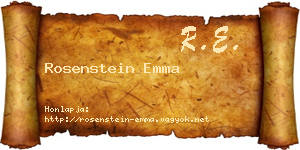 Rosenstein Emma névjegykártya